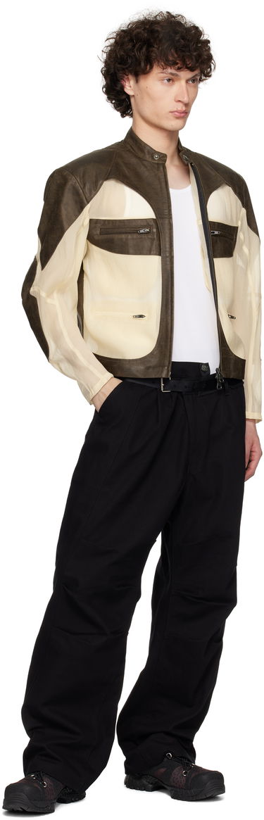 Jakke Andersson Bell Andersson Bell Faux-Leather & Sheer Rider Jacket Brun | awa705u, 3