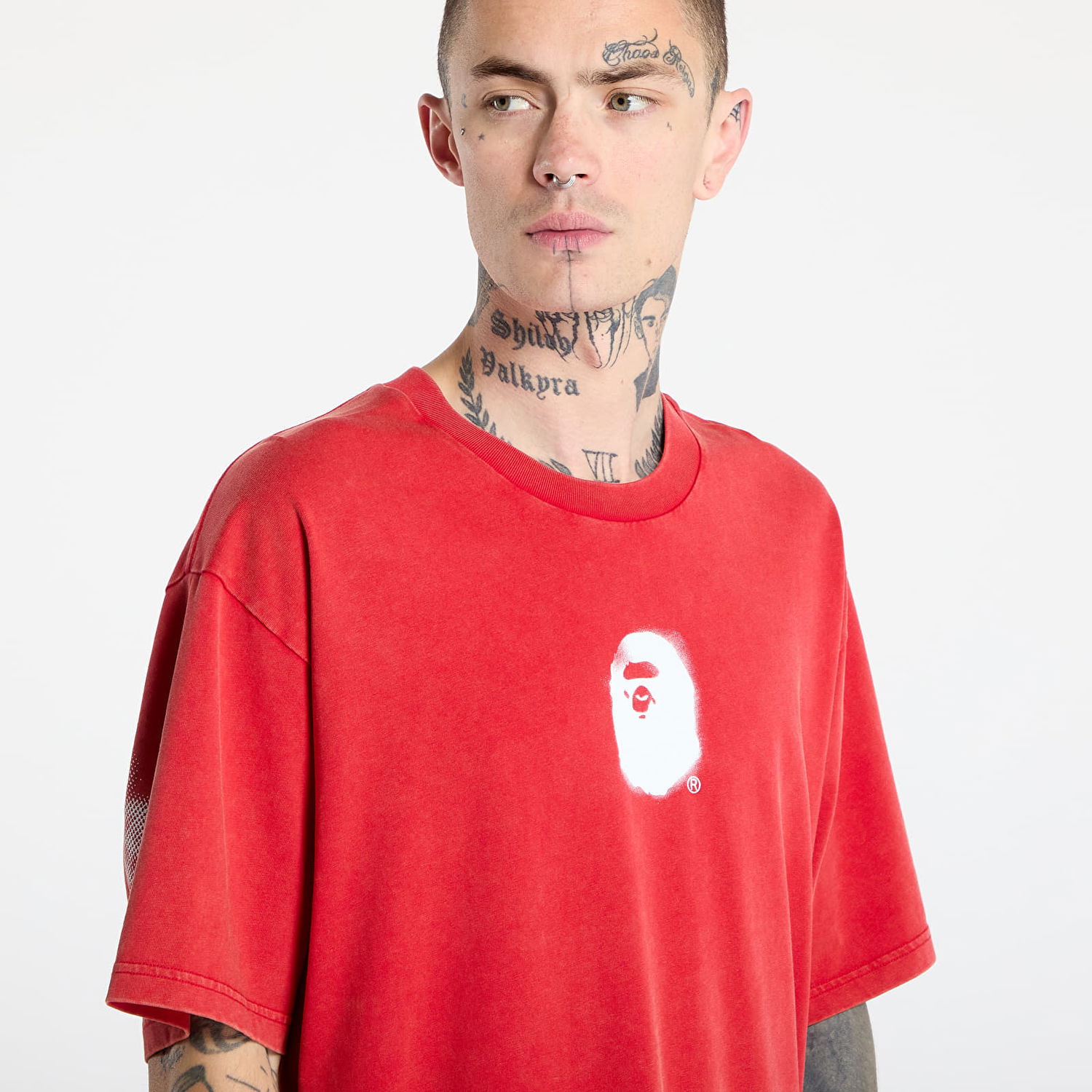 T-shirt BAPE A BATHING APE Pigment Print Ape Head Relaxed Fit T-Shirt Rød | 001CSL301307MRED, 1