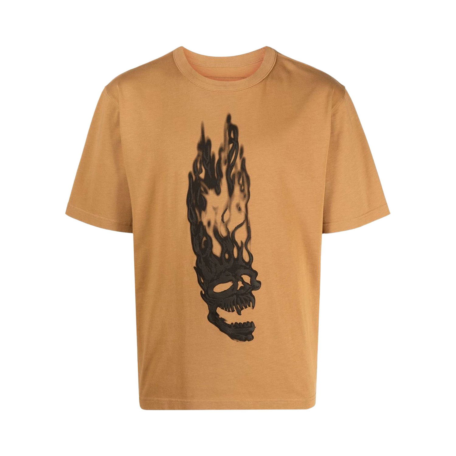 T-shirt HERON PRESTON Flaming Skulls Tee Brun | HMAA032F22JER0016410, 1