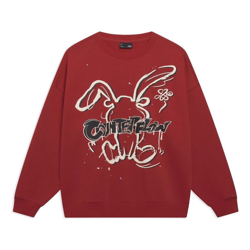 Sweater Li-Ning Counterflow Cartoon Rabbit Graphic Sweatshirt Rød | AWDT527-4