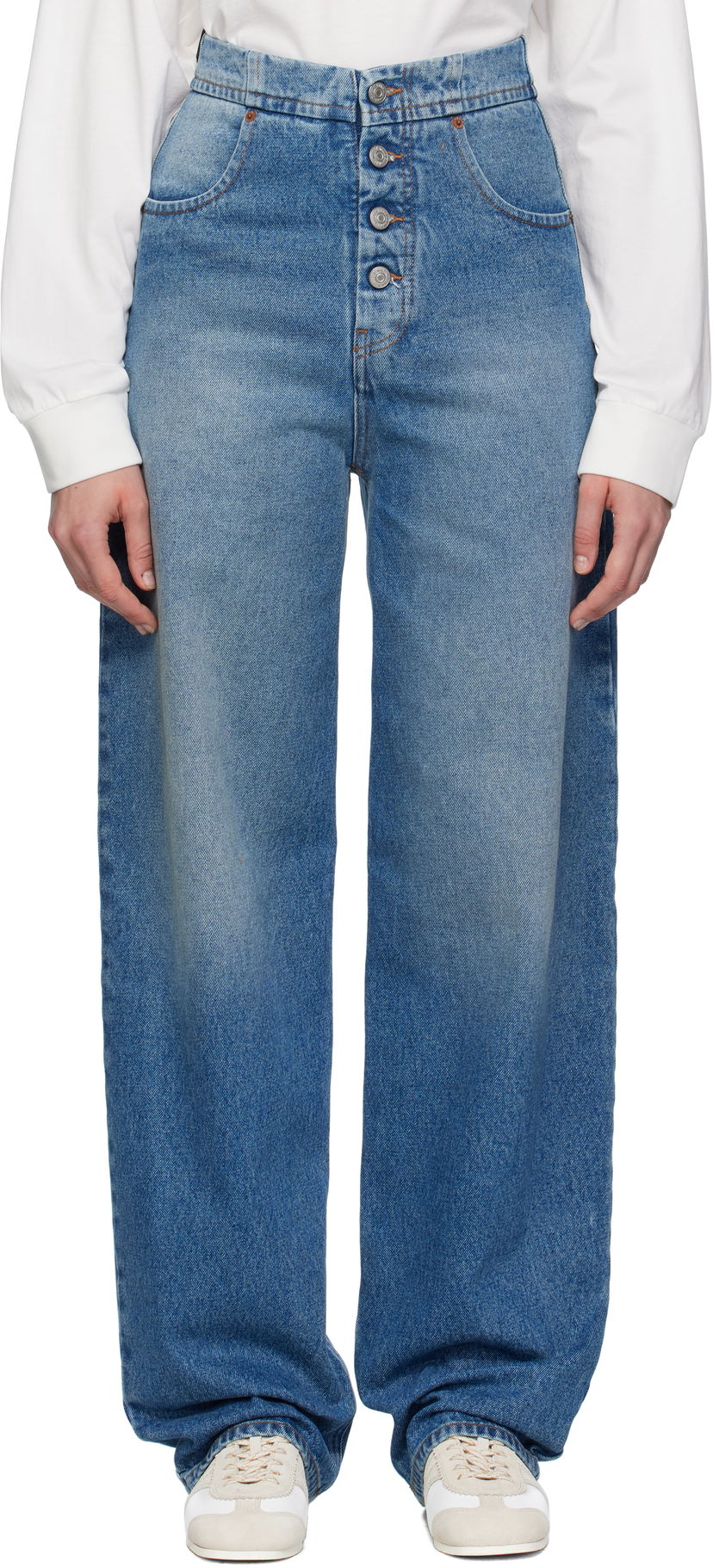 Jeans Maison Margiela MM6 Maison Margiela Straight-Leg Jeans Blå | S52LA0241 M30018
