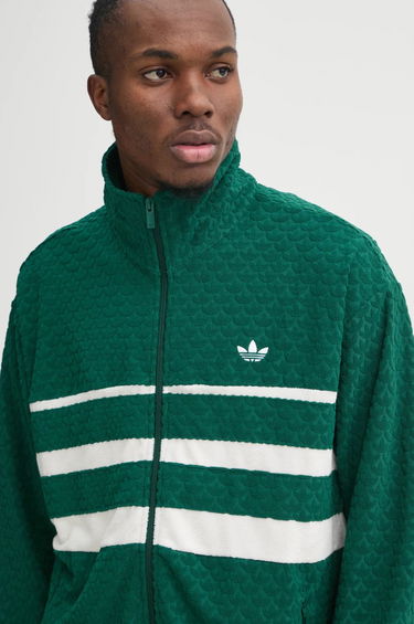Sweatshirt adidas Originals Textured Zip-Up Track Jacket Grøn | JD0696, 3