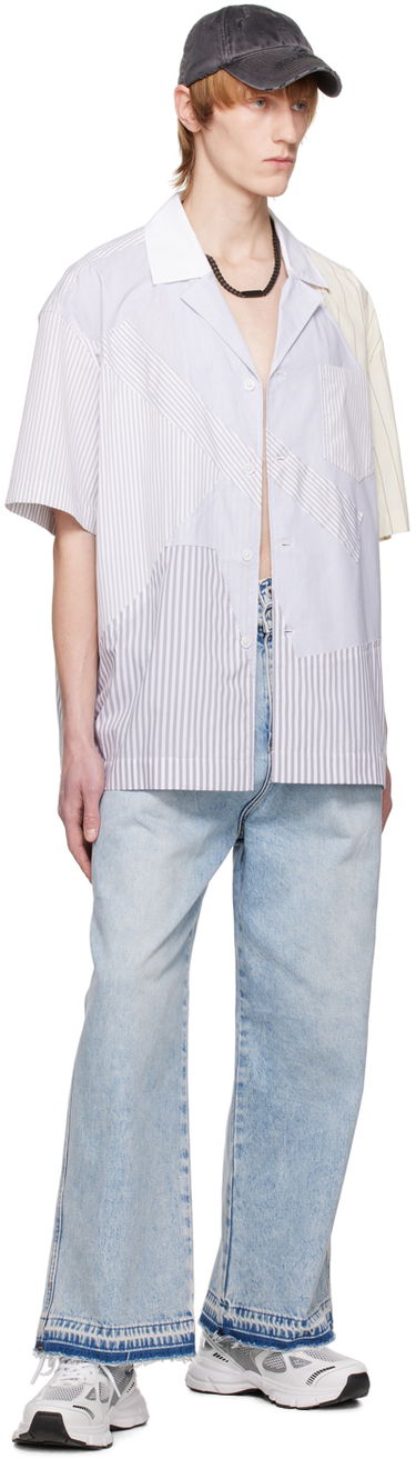 Skjorte Feng Chen Wang Feng Chen Wang Multi Stripe Short Sleeve Shirt Flerfarvet | FMS15SR15, 3