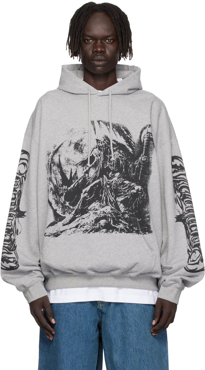 Sweatshirt VETEMENTS Vetements Goth Oversized Hoodie Grå | UH76HD800G