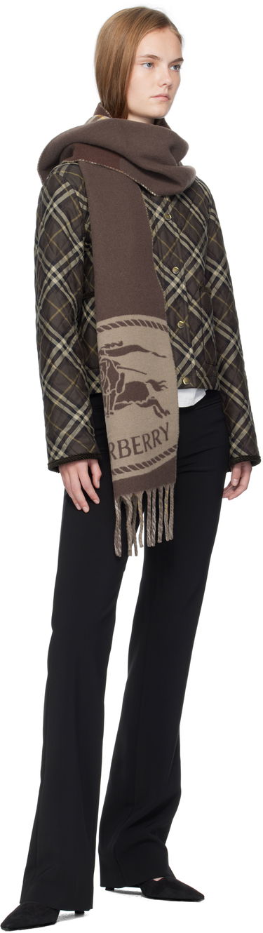 Tørklæde Burberry Burberry Reversible Knight Stamp Scarf Brun | 8109747, 2