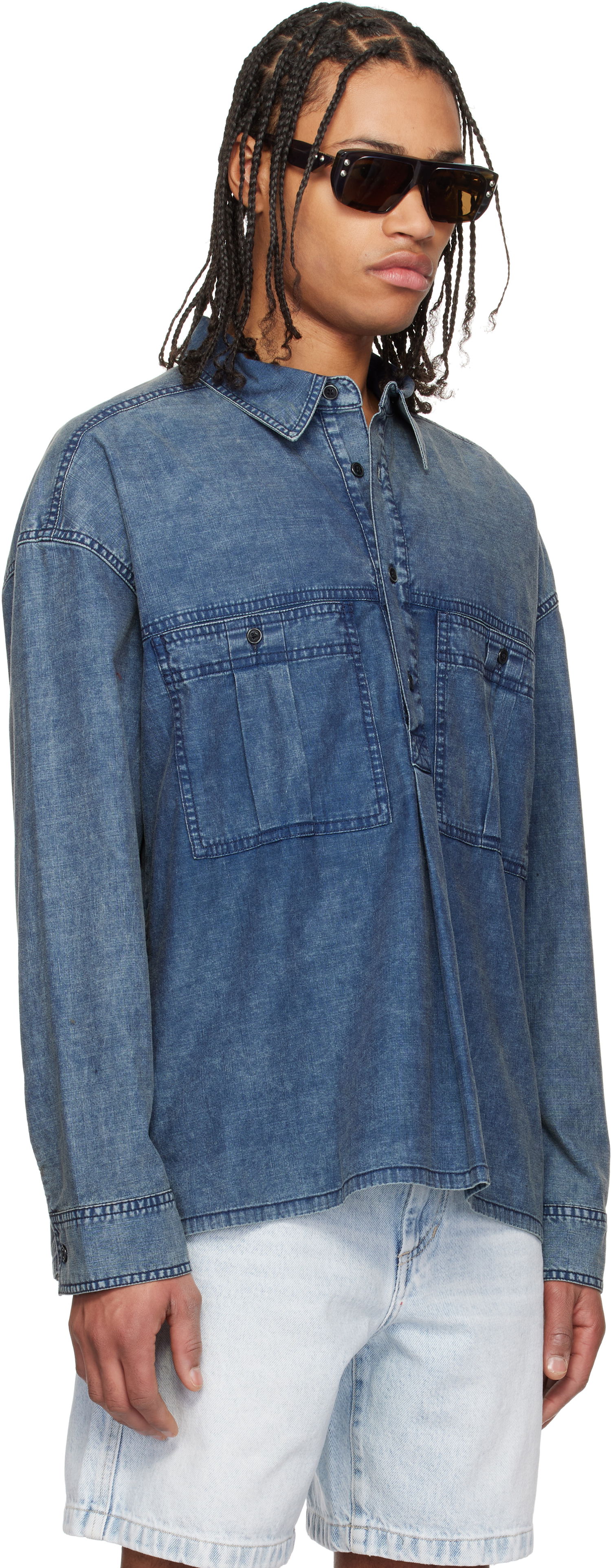 Skjorte ISABEL MARANT Isabel Marant Vittore Denim Overshirt Blå | 25PCH0228HA-C1I01H, 1