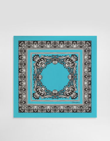 Tørklæde Dolce & Gabbana Dolce & Gabbana Silk Print Scarf Turkis | GQ348EG0TIHHT5IK, 0