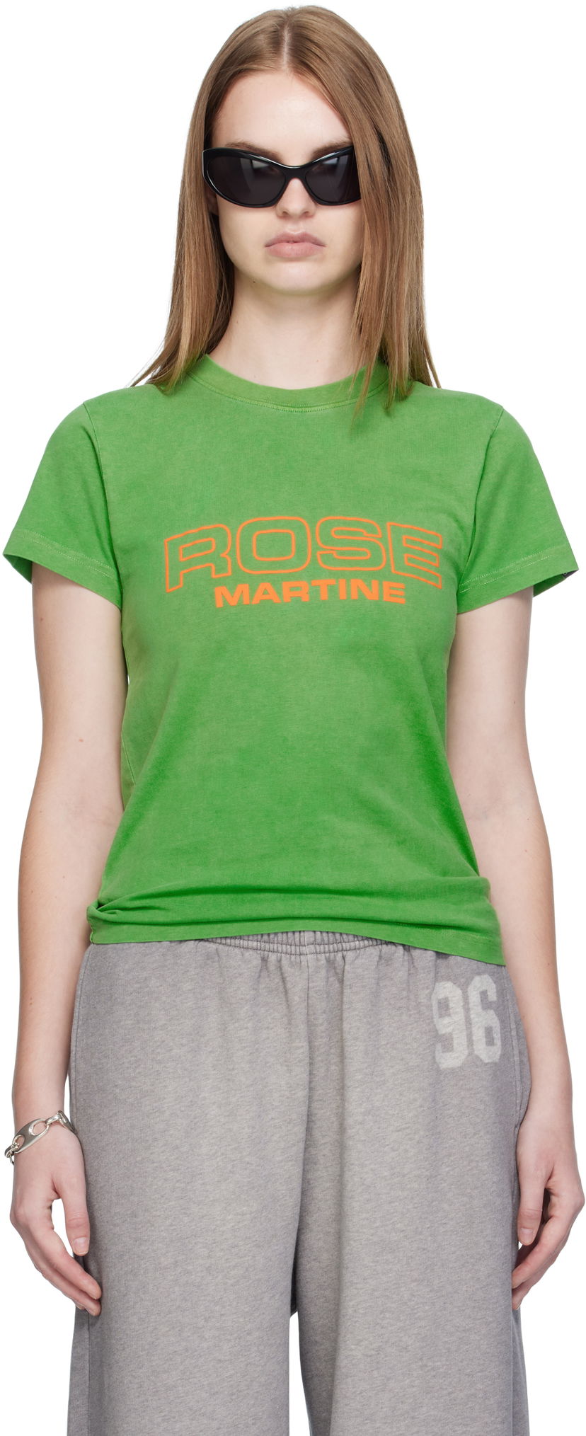 T-shirt Martine Rose Martine Rose Shrunken T-Shirt Grøn | 629JE01400CW