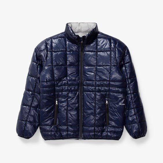 Puffer jakke Pop Trading Company Quilted Reversible Puffer Jacket Mørkeblå | POPAW23-05-015, 0