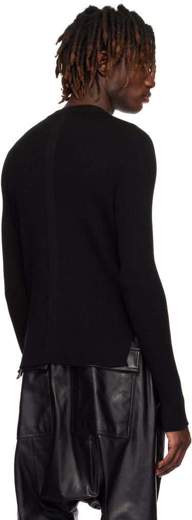 Sweater Rick Owens Rick Owens Hollywood Ribbed Geo Sweater Sort | RU01E5639 RIBM, 2