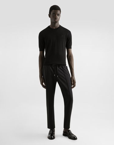 Sweater Dolce & Gabbana Dolce & Gabbana Silk Round-Neck Sweater with DG Embroidery Sort | GXX03ZJBSK3N0000, 1