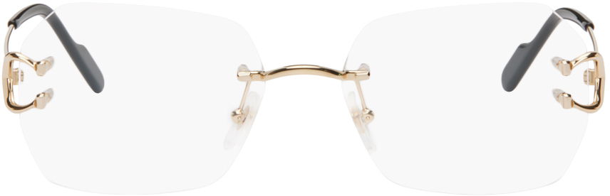 Solbriller Cartier Gold Hexagonal Glasses Metalisk | CT0416O, 0