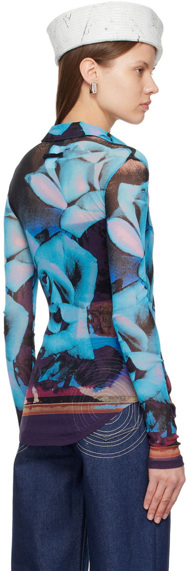 Skjorte Jean Paul Gaultier Jean Paul Gaultier Roses Print Mesh Shirt Blå | 24/25-U-CH013-T547-275020, 2