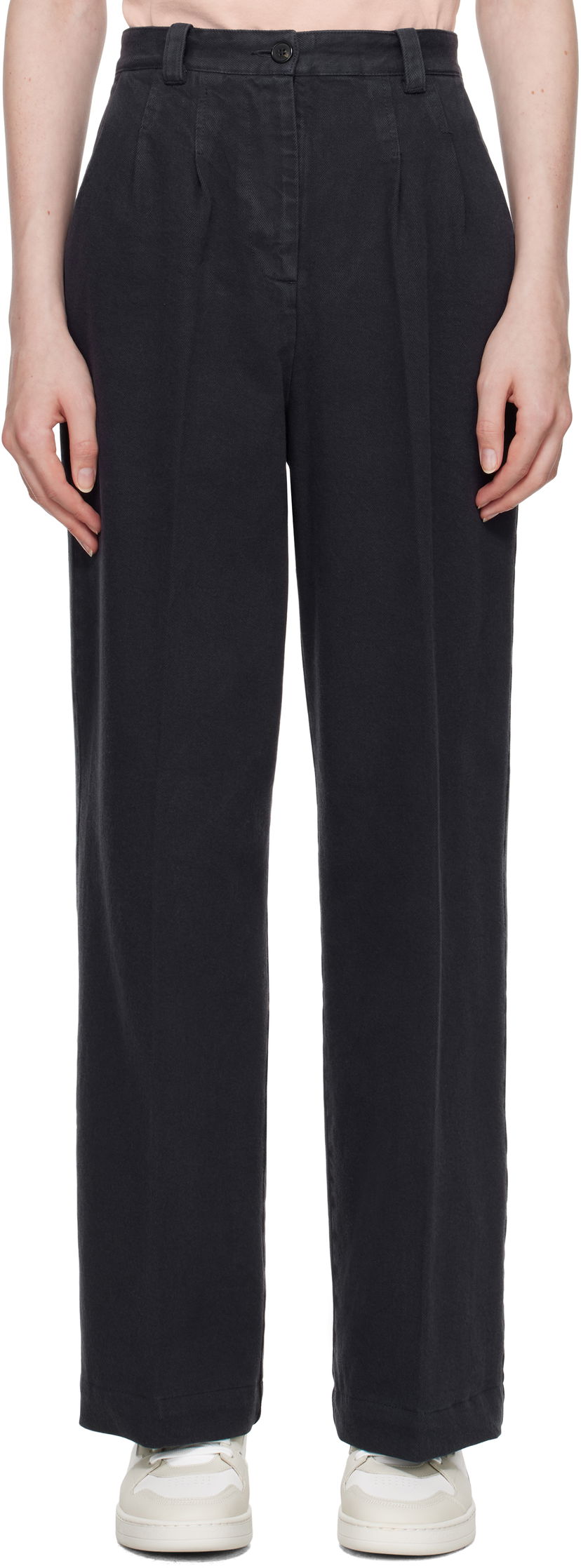 Bukser A.P.C. A.P.C. Tressie Wide-Leg Trousers Sort | COGZV-F08398