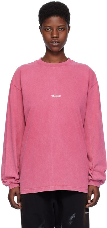 T-shirt We11done We11done Vintage Long Sleeve T-Shirt Lyserød | WD-TT0-24-722-U-PK, 0