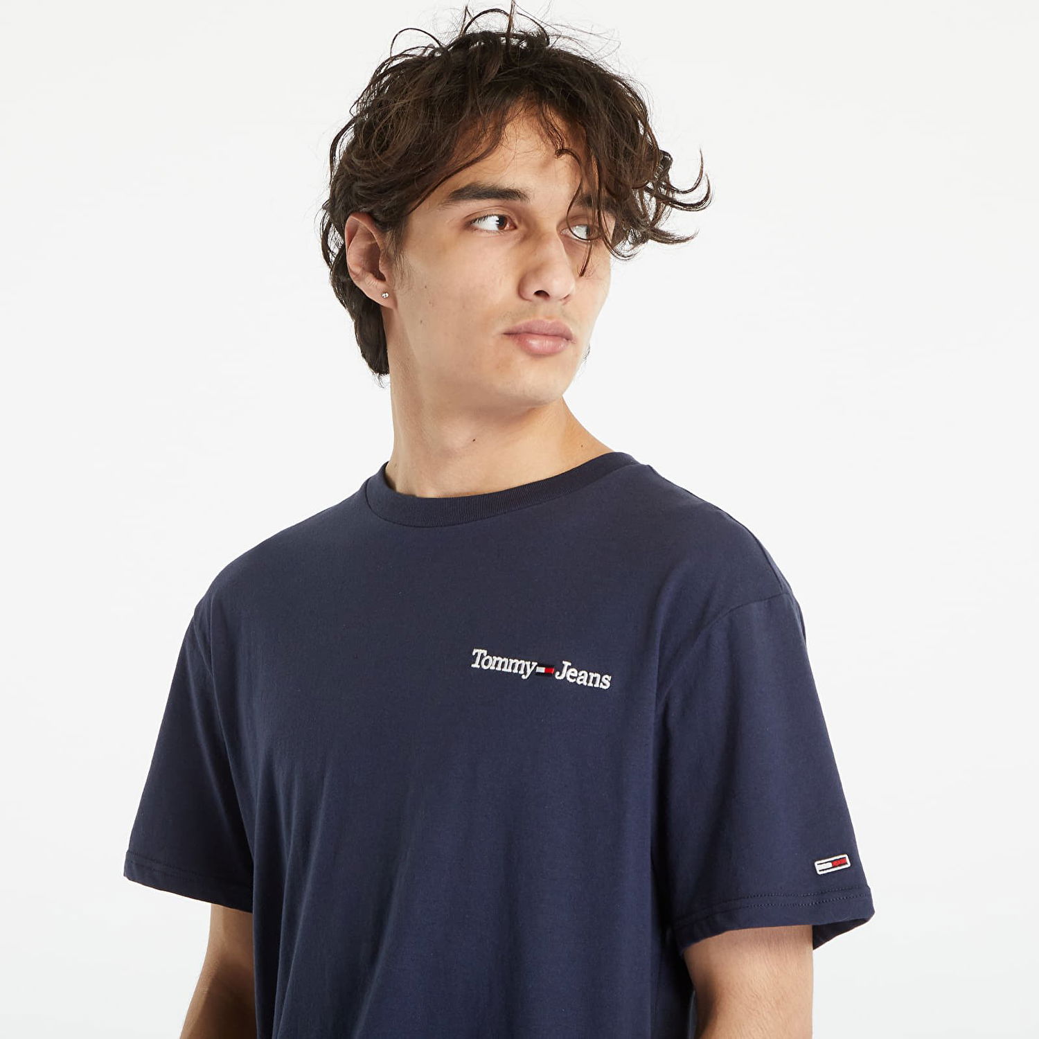 T-shirt Tommy Hilfiger Classic Linear Short Sleeve T-Shirt Mørkeblå | DM0DM15790 C87, 0