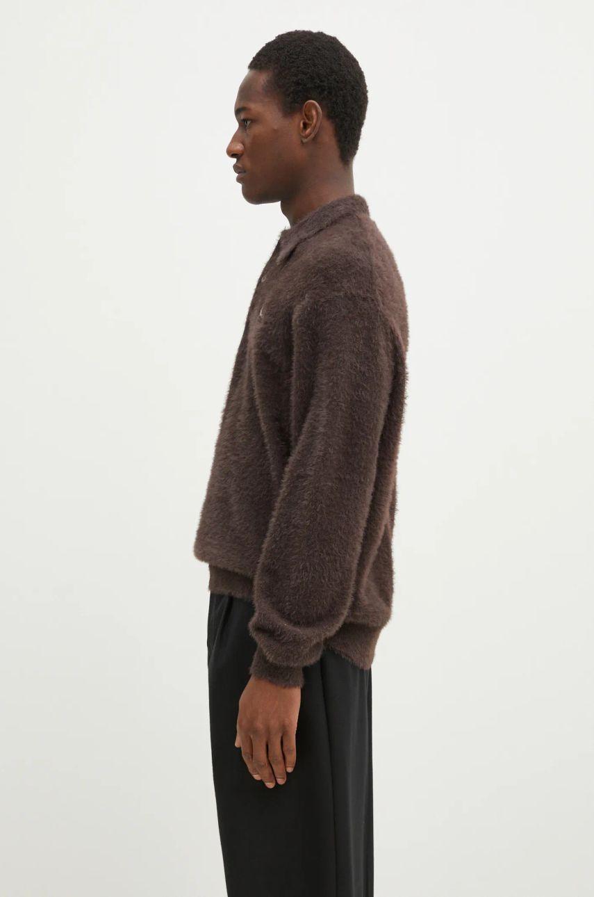 Sweater thisisneverthat thisisneverthat SCT-Logo Shaggy Knit Polo Brun | TN243KKNPK08, 1