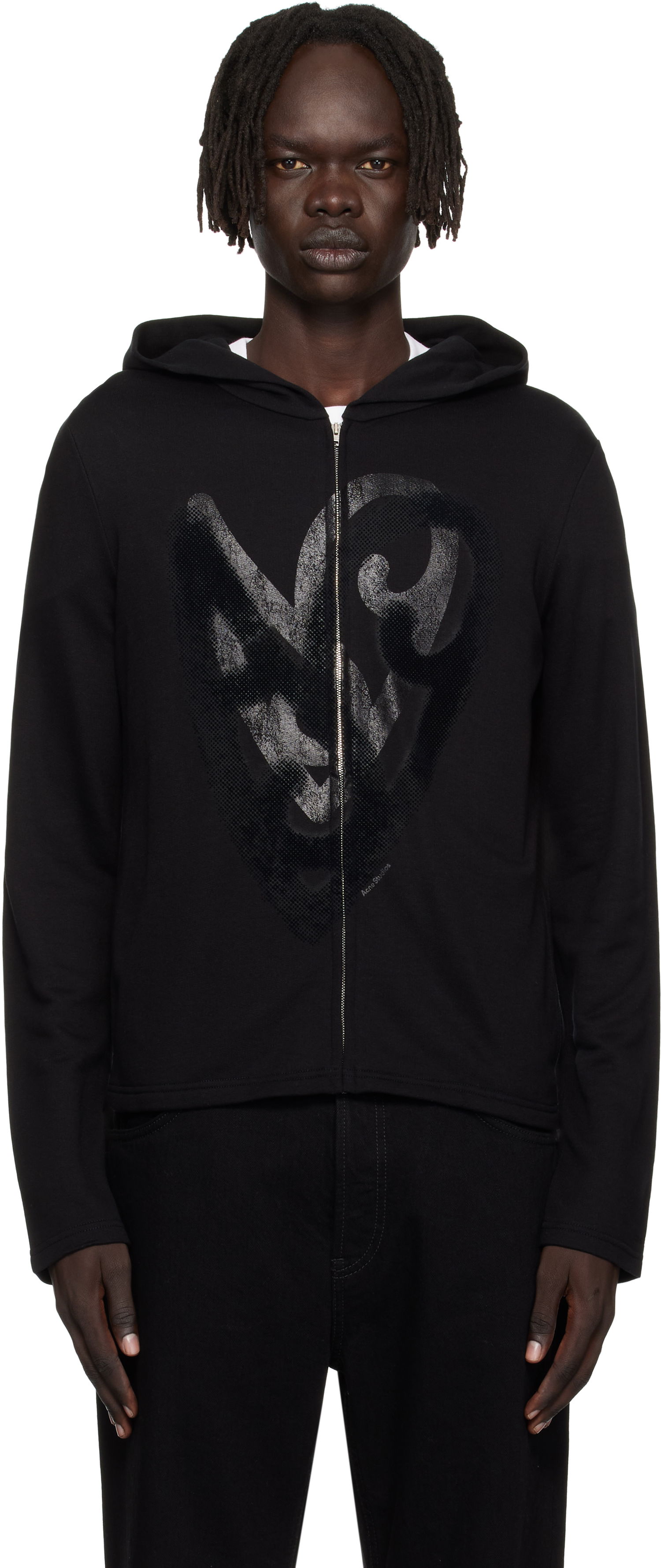 Sweatshirt Acne Studios Acne Studios Heart Logo Zip Hoodie Sort | CI0201-, 0