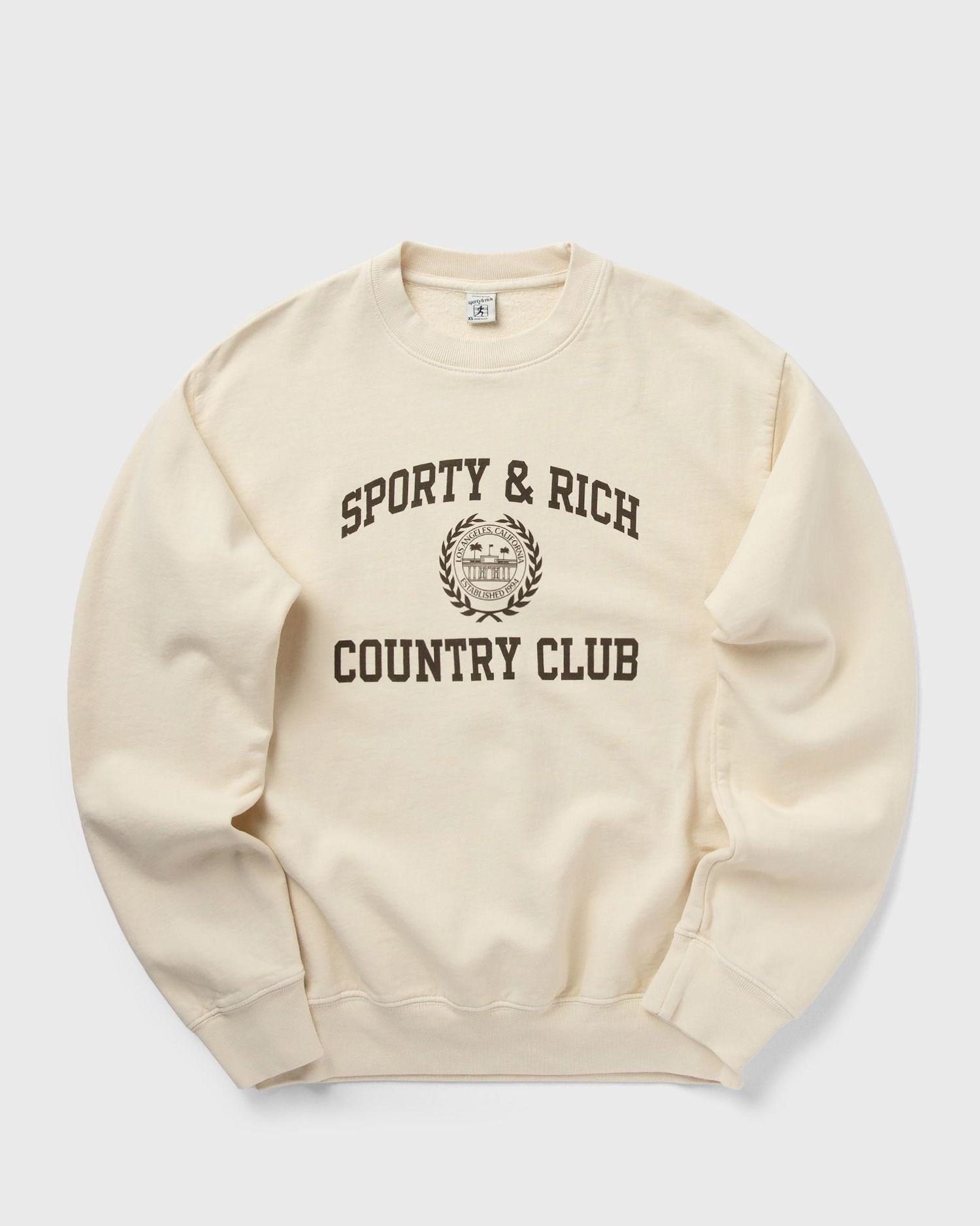 Sweatshirt Sporty & Rich Varsity Crest Crewneck Sweatshirt Beige | ST071511218CR01, 0