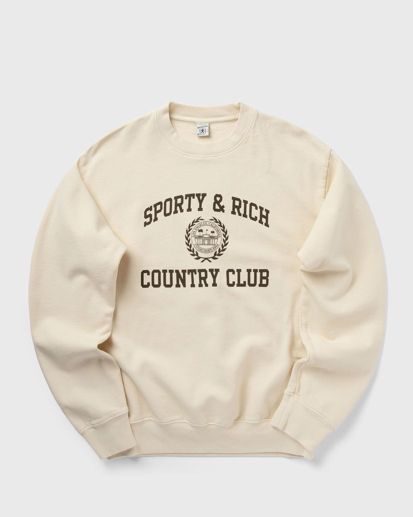 Sweatshirt Sporty & Rich Varsity Crest Crewneck Sweatshirt Beige | ST071511218CR01