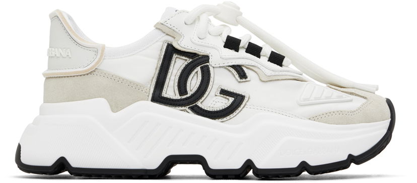 Sneakers og sko Dolce & Gabbana White Daymaster Sneakers Hvid | CK1908 AQ040