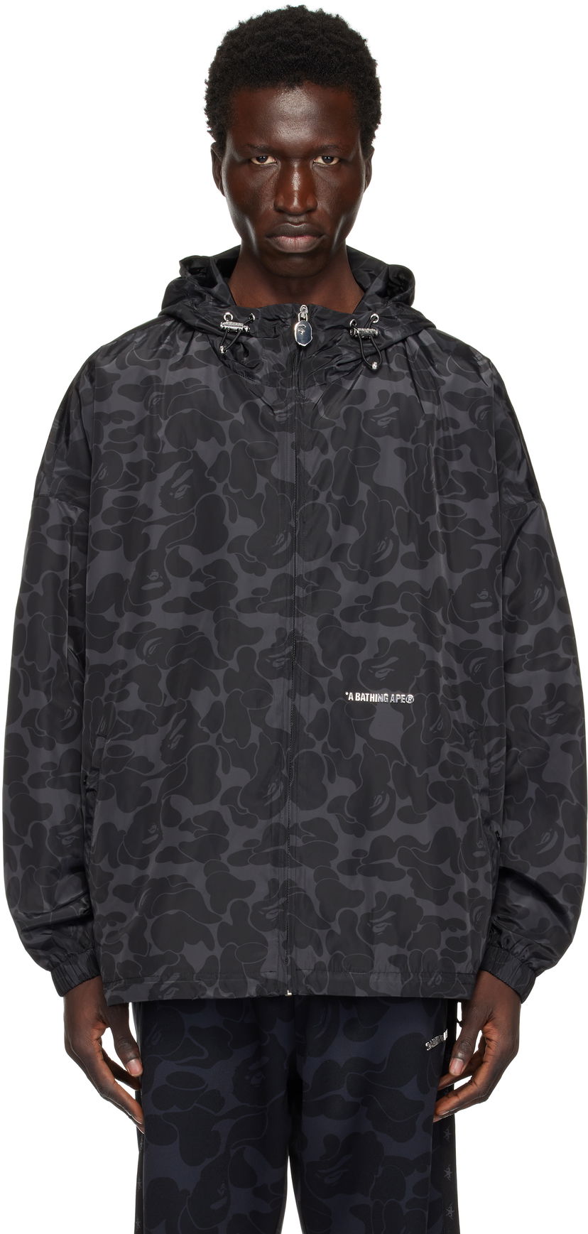 Vindjakke BAPE Hooded Camo Print Jacket Sort | 0ZXLJMX40301NBKX