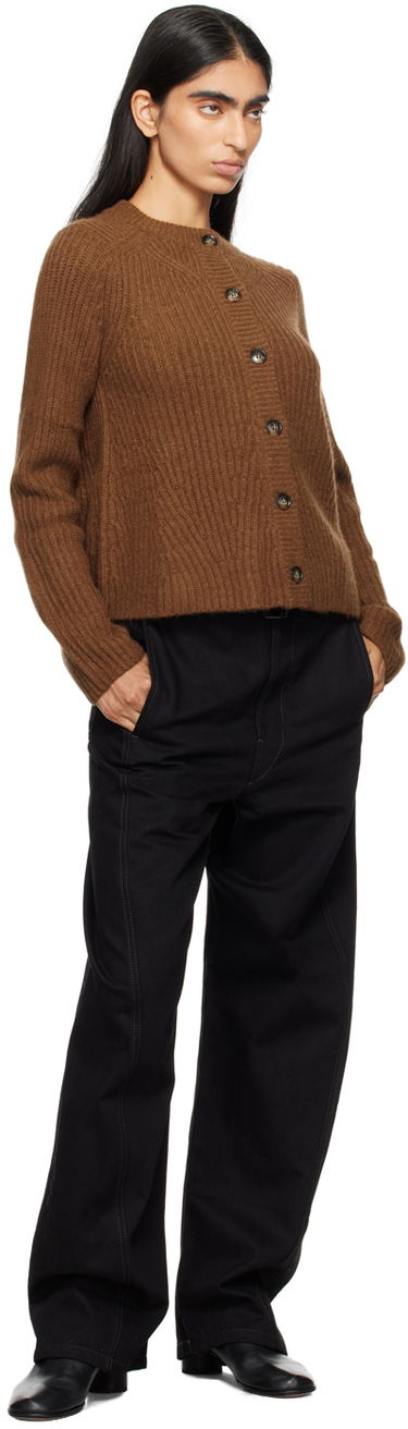 Sweater Loulou de Saison Loulou de Saison Emin Knit Cardigan Brun | EMIN, 3