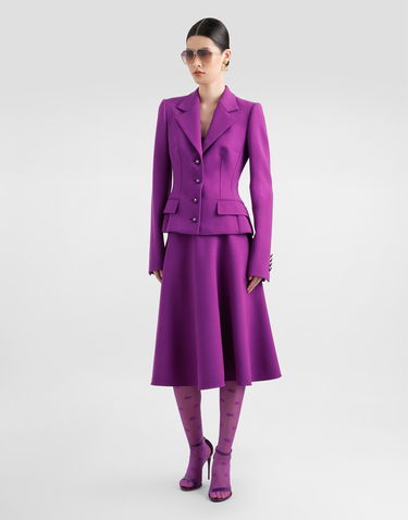 Jakke Dolce & Gabbana Dolce & Gabbana Double Crepe Fitted Blazer Lilla | F27DSTGDC9HF0571, 1