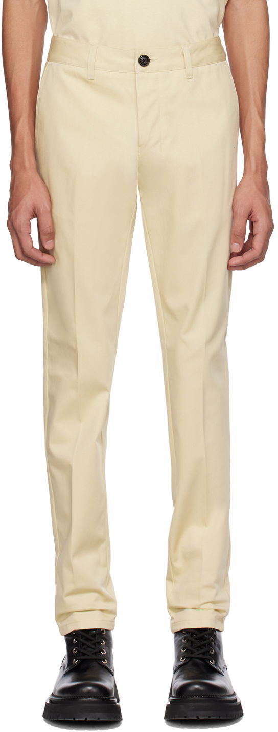 Bukser AMI Straight-Fit Trousers Beige | HTR619.CO0020, 0