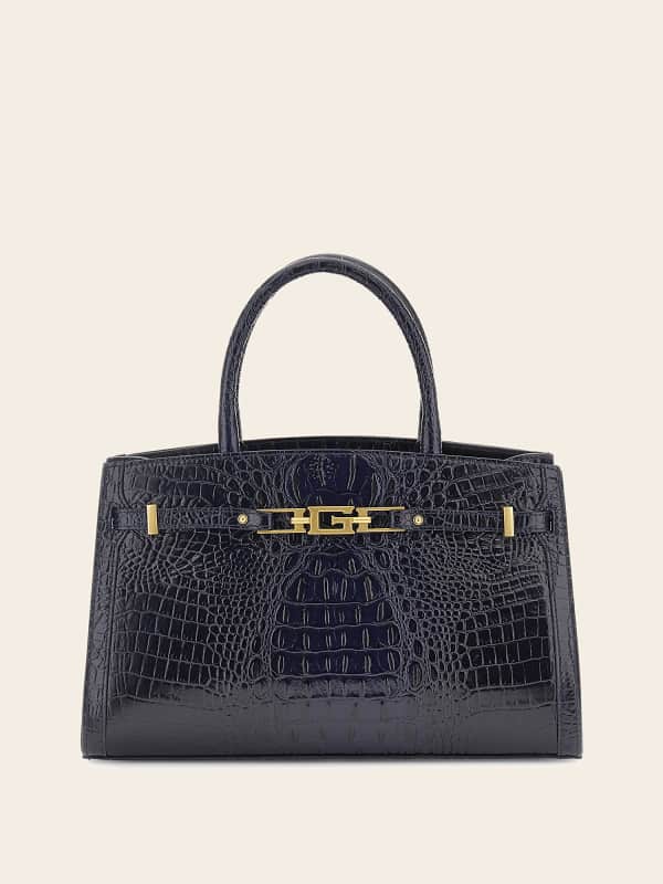 Håndtaske GUESS Cristina Genuine Leather Handbag Mørkeblå | HWCRTTL4176, 0