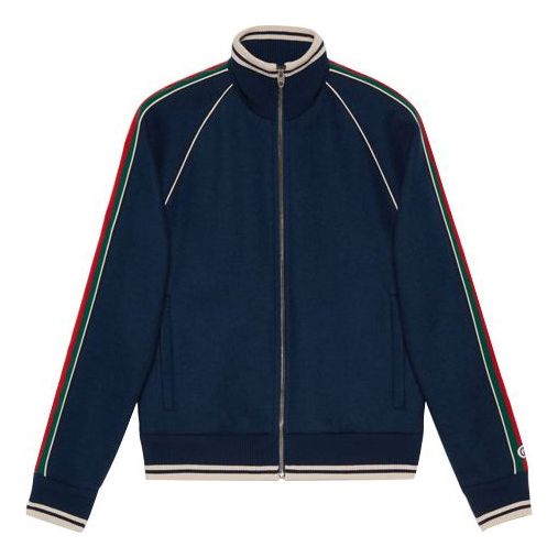 Sweatshirt Gucci Zipper Long Sleeve Jacket Blå | 645243-XJC58-4215, 0
