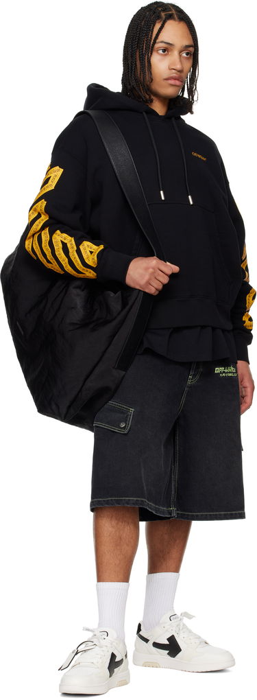 Sweatshirt Off-White Tape Arrow Hoodie Sort | OMBB085S25FLE00J1022, 3
