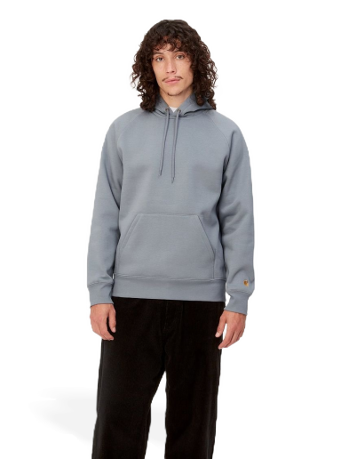 Sweatshirt Carhartt WIP Hooded Chase Sweatshirt "Mirror / Gold" Blå | I026384_1R2_XX