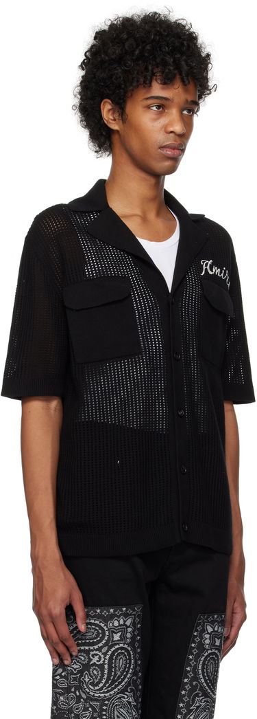 Skjorte AMIRI AMIRI Mesh Knitted Shirt Hvid | AMKNIR1011, 4