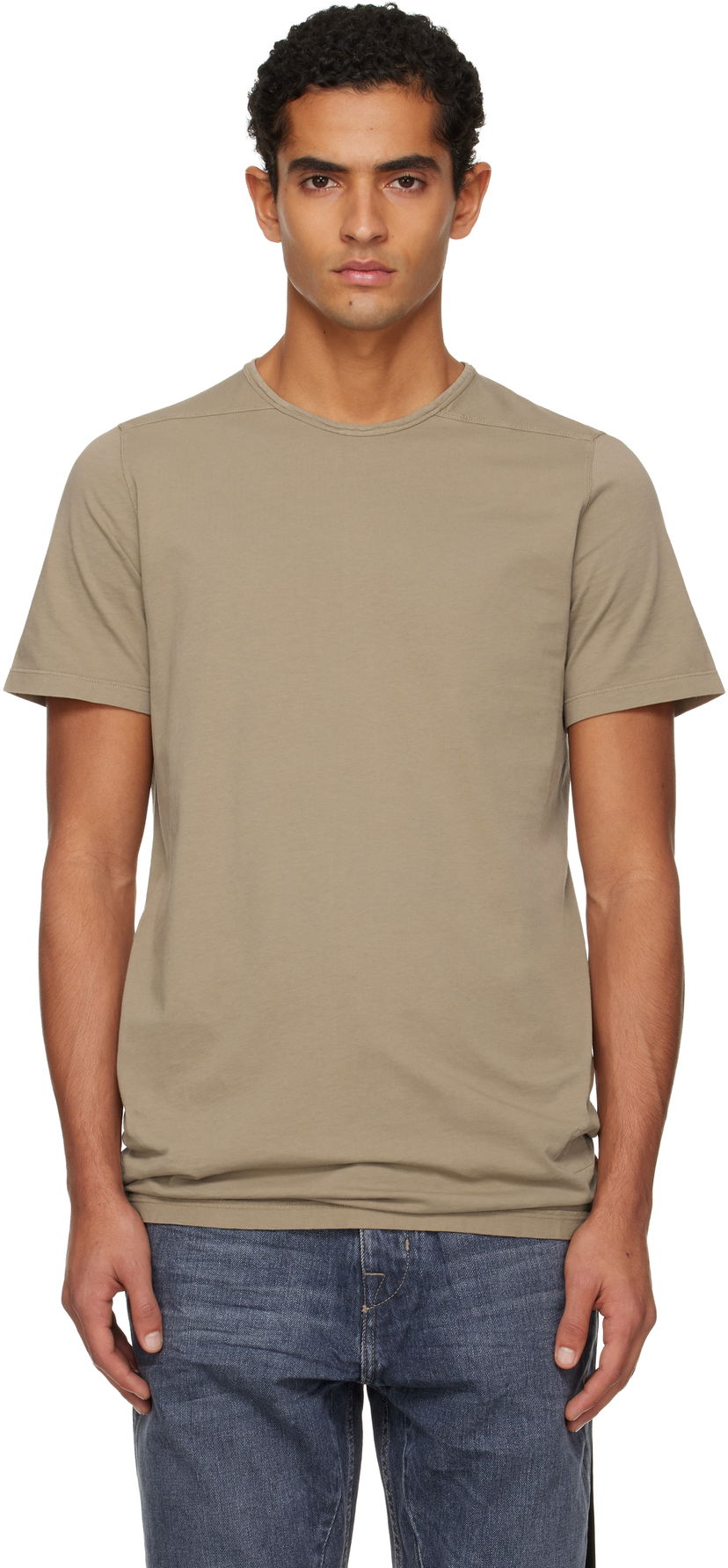 T-shirt Rick Owens Concordians Level T-shirt Beige | DU02E7250 RNP