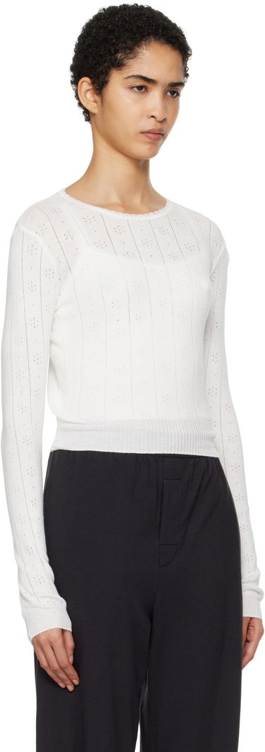 Sweater SKIMS SKIMS Pointelle Long Sleeve Top Hvid | LS-LST-6484W, 1