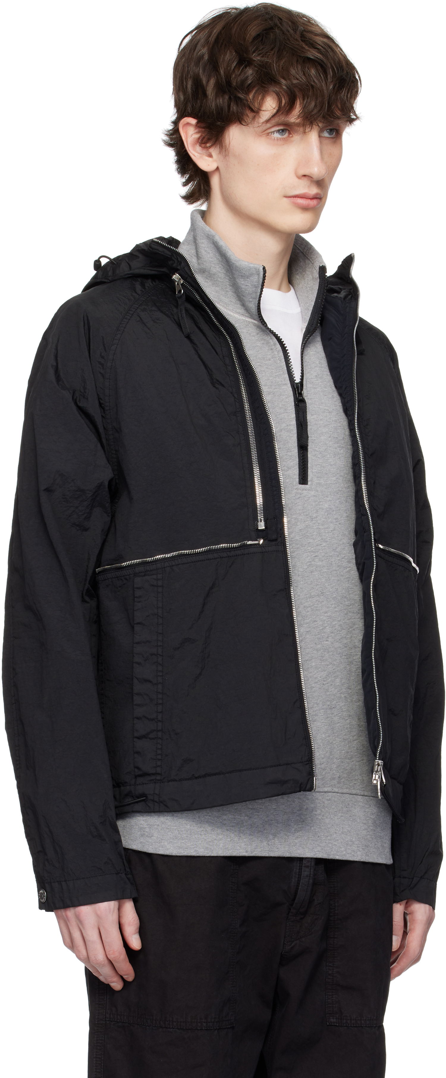 Vindjakke Stone Island Stone Island Nylon Metal Watro-TC ECONYL Jacket Sort | K1S15 4100020 S0020, 1
