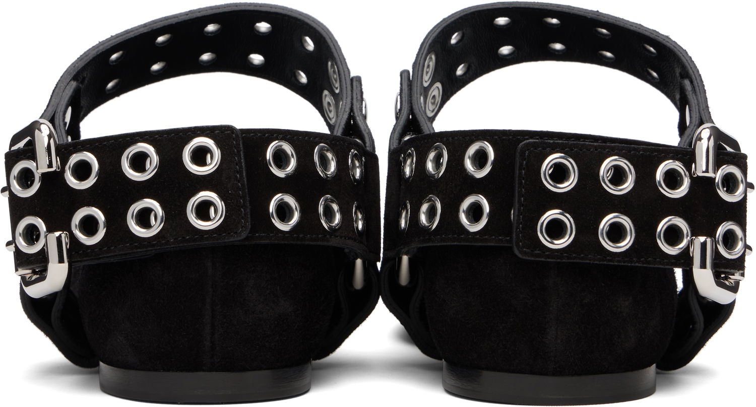 Skopleje Alaïa ALAÏA Biker Suede Ballerina Flats Sort | AA3A041CK177, 1