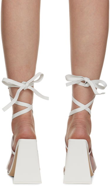 Tilbehør The Attico Attico Isa Lace-Up Heeled Sandals Hvid | 231WS623 L001, 1