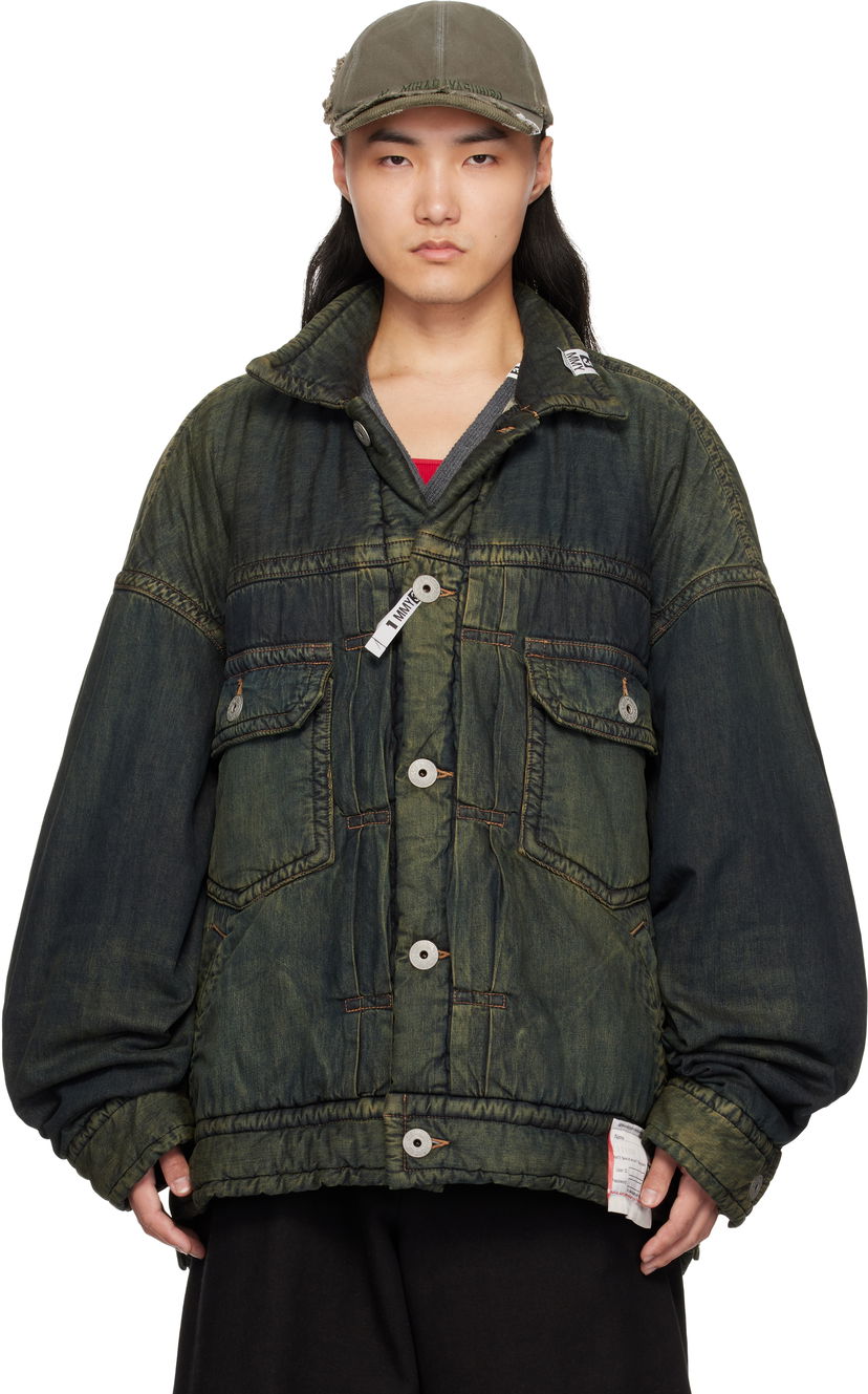 Puffer jakke Maison MIHARA YASUHIRO Maison MIHARA YASUHIRO Huge Puffer Denim Jacket Grøn | A13BL023
