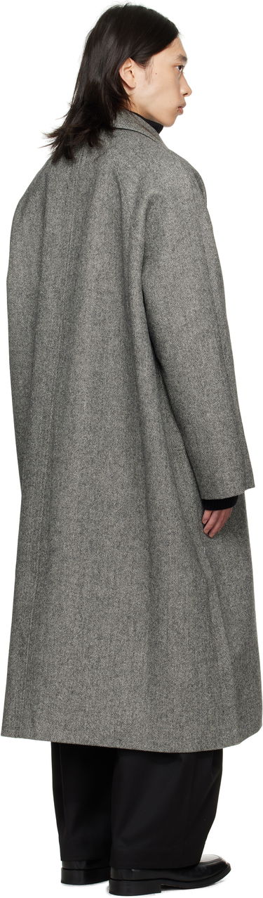 Frakker sage NATION SAGE NATION Takeshi Herringbone Coat Grå | S028 TAKESHI COAT WOOL BLACK A, 2