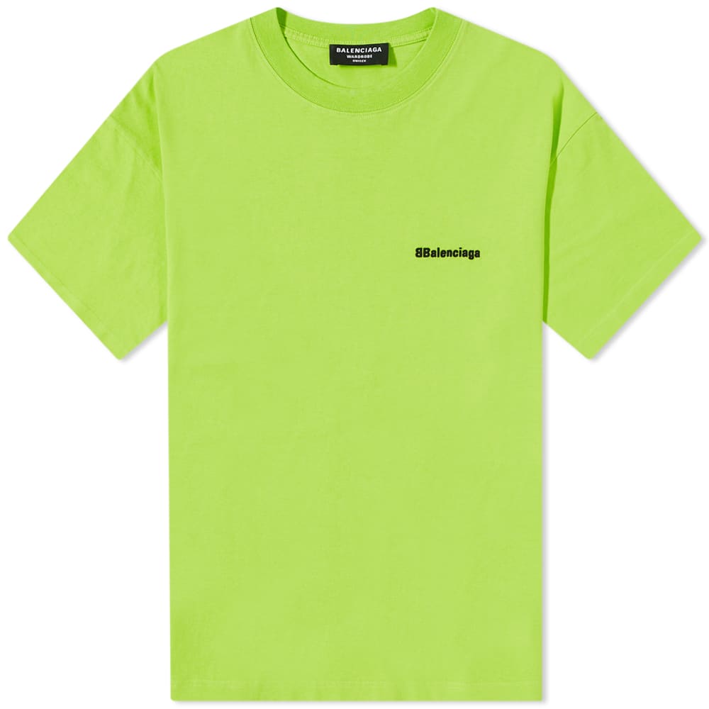 T-shirt Balenciaga BB Text Logo Tee Lime/Black Grøn | 612966-TJV87-7072, 0