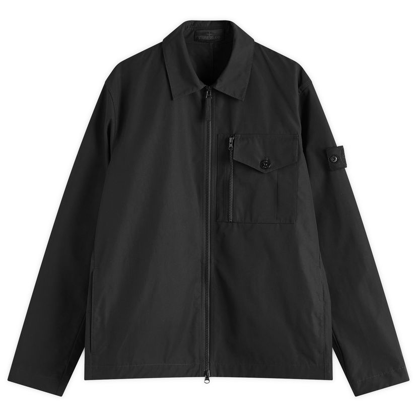 Vindjakke Stone Island Ghost Piece Weatherproof Canvas Shirt Jacket, Large Sort | K1S151200007-V0029