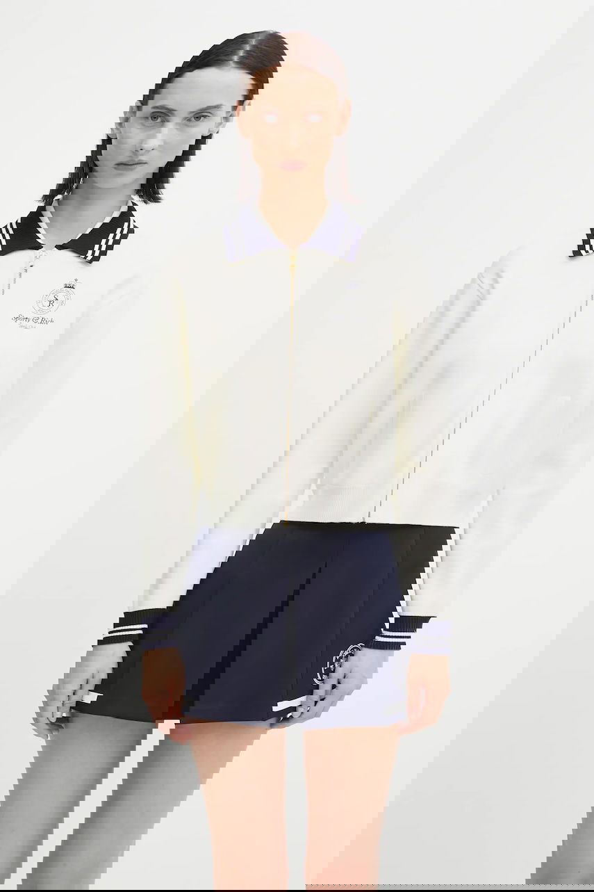 Sweater Sporty & Rich Sporty & Rich Crown Tennis Zipped Cardigan Hvid | CA006621202WH06, 0