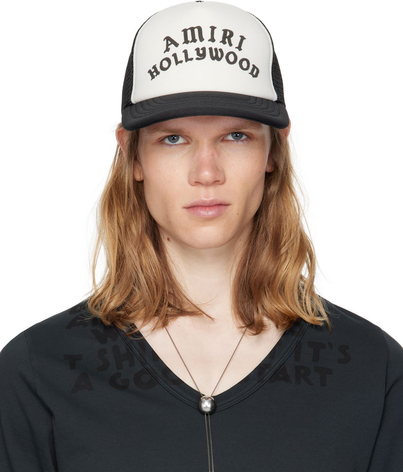 Kasket AMIRI Trucker Cap 'Hollywood' Hvid | AMHATR1025