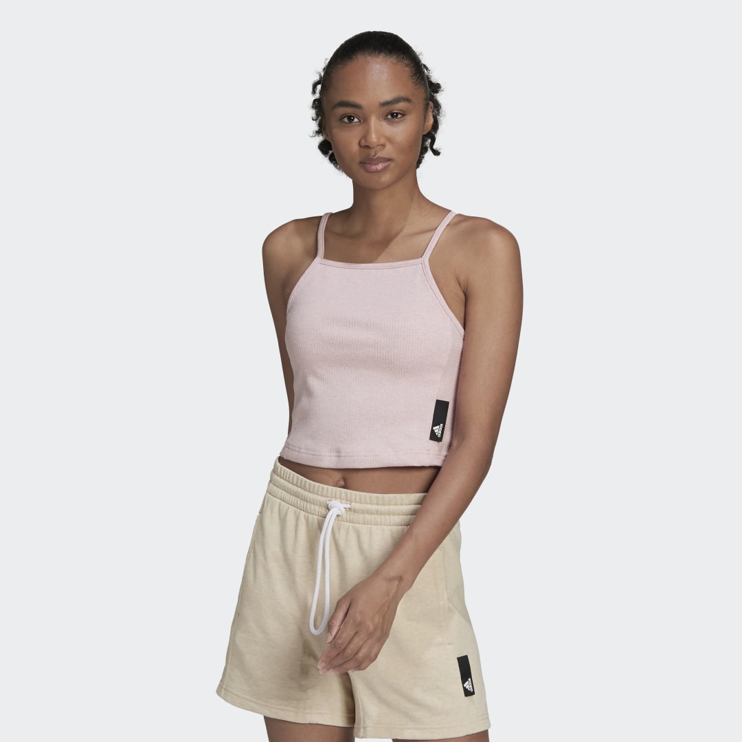 Tanktop adidas Originals Studio Lounge Rib Lyserød | HA5379, 0