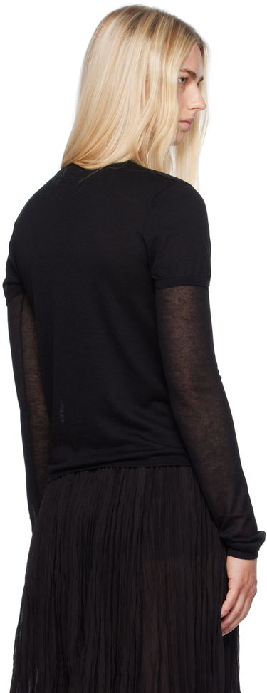 T-shirt TOTEME TOTEME Layered Long Sleeve T-Shirt Sort | 243-WRT0348-YA0079, 2