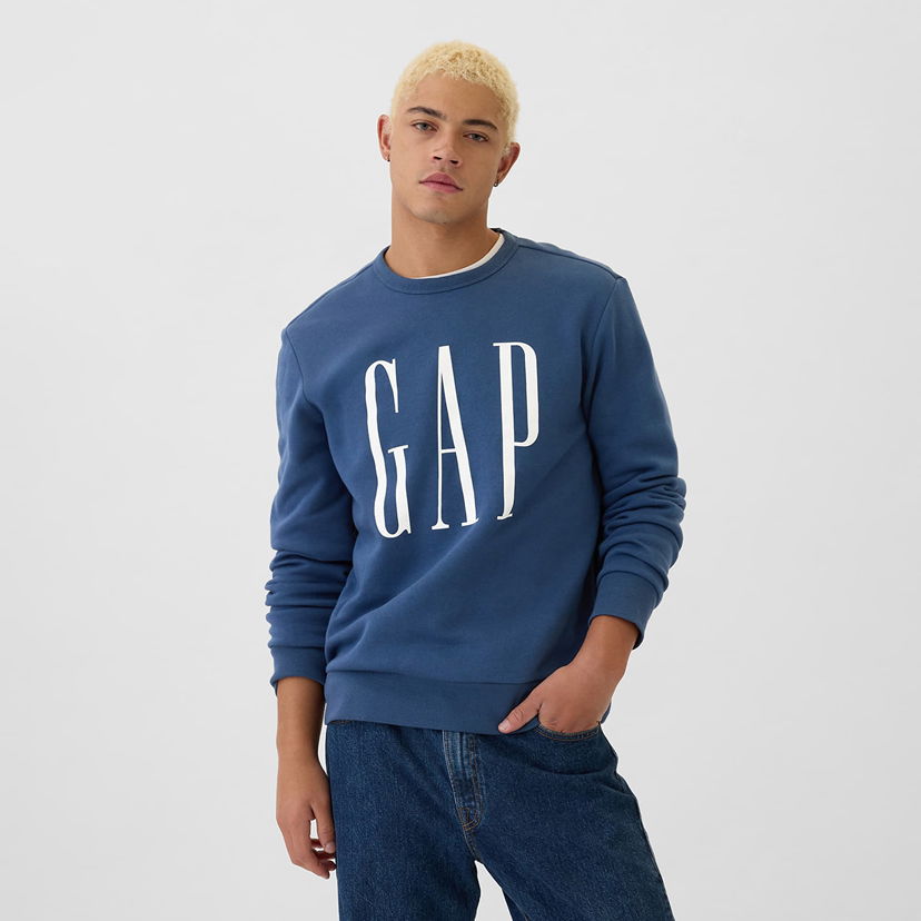 Sweatshirt GAP Sweatshirt Fleece Sweatshirt Blue Shade XS Mørkeblå | 542214-03