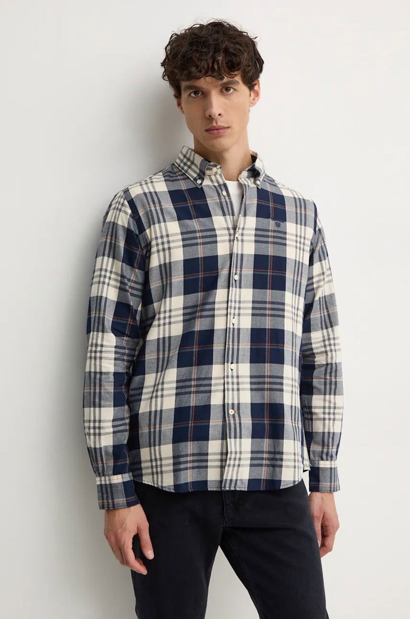 Skjorte Barbour Edgar Slim Fit Button-Down Shirt Blå | MSH5355
