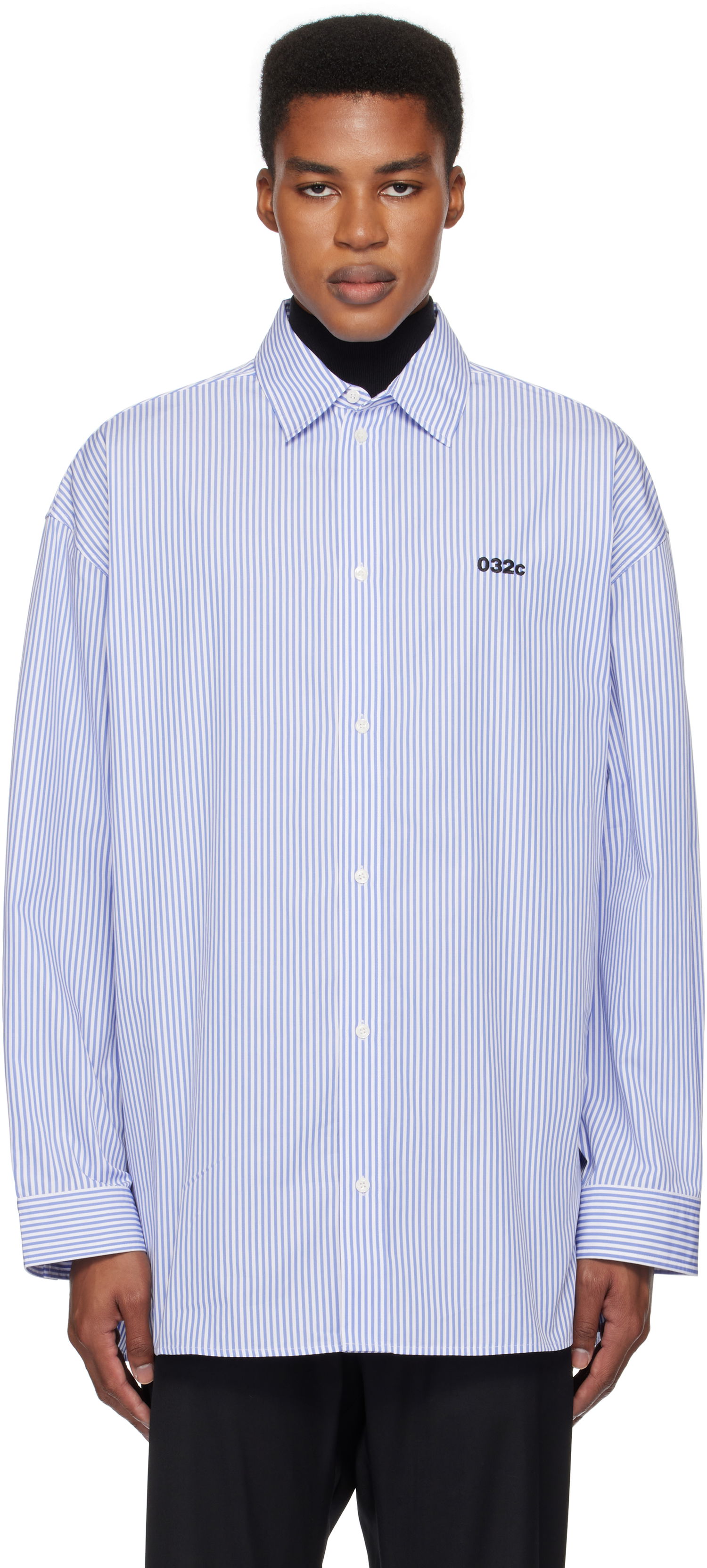 Skjorte 032C Oversized Stripe Shirt Blå | F24-URW-1304-350, 0